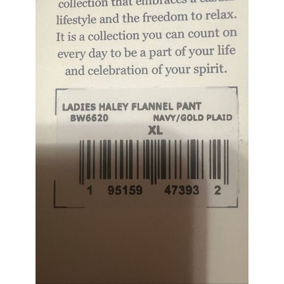 Boxercraft Noter Dame Womans Haley Flannel Pants Sz XL NWT - Picture 5 of 7